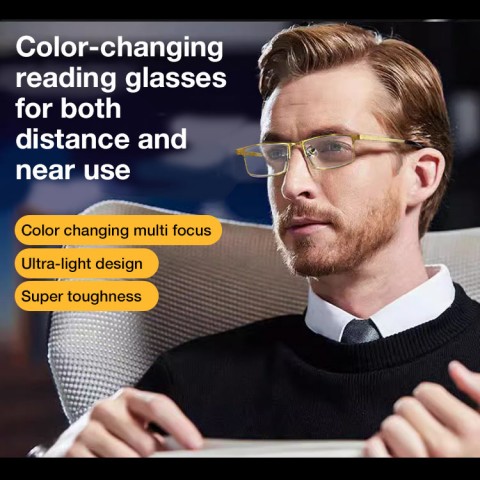 Photochromic progressive reading glasses