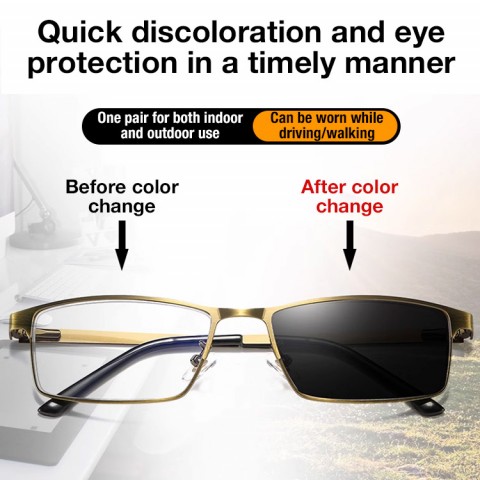 Photochromic progressive reading glasses