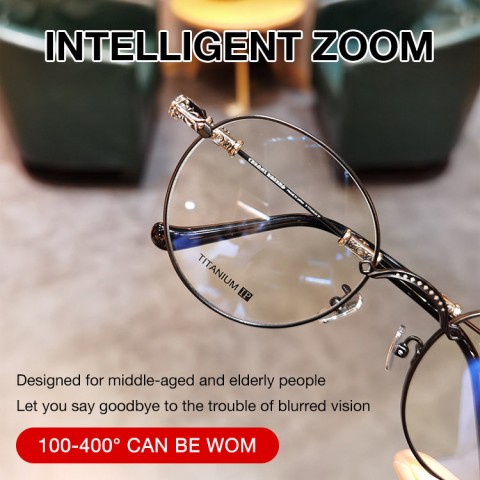 Automatic zoom reading glasses