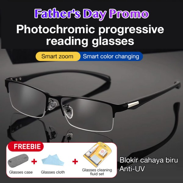 Photochromic progressive reading glasses