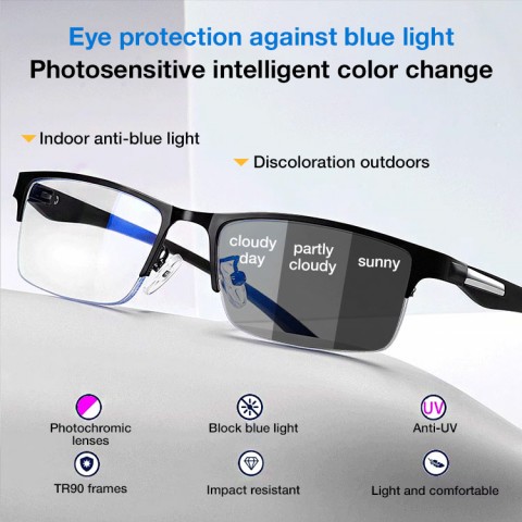 Photochromic progressive reading glasses