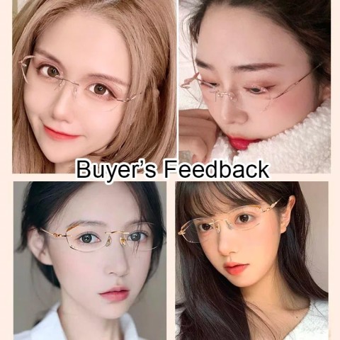 Fashion Frameless Irregular Myopia Glasses