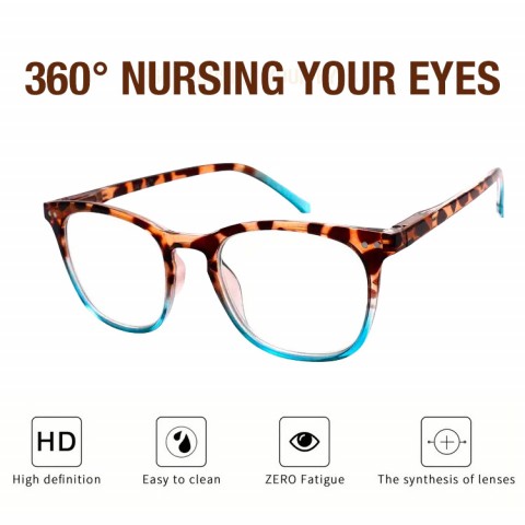 Leopard print anti-blue light reading glasses