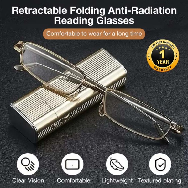 Retractable Folding Anti-Radiation Reading Glasses