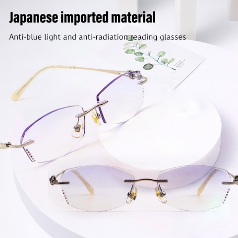 Fashion diamond-cut silver reading glasses