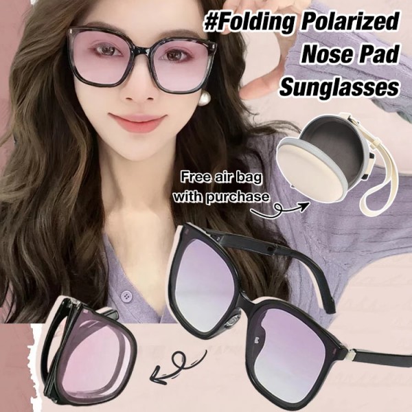 Folding Polarized Nose Pad Sunglasses..