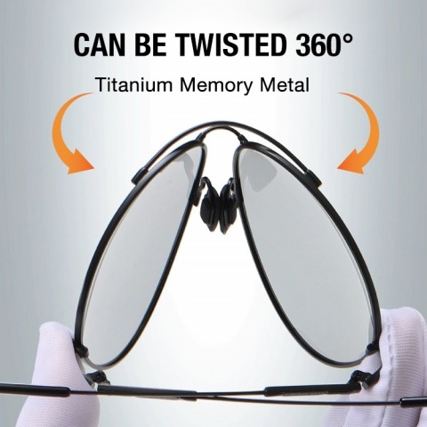 Men Titanium alloy memory metal sunglasses