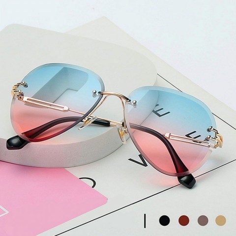 2021 fashion rimless gradient sunglasses