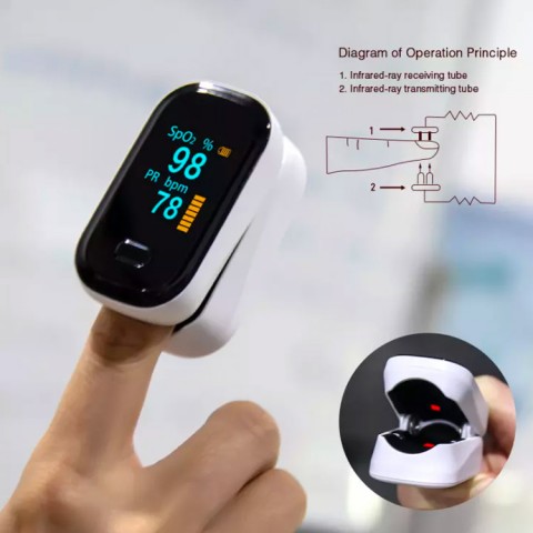 O2 Blood Oxygen Saturation Monitor Finger Clip Pulse Oximeter