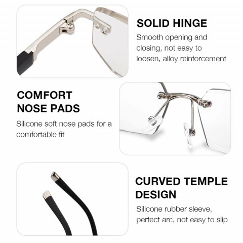 2023 fashionable diamond-cut progressive men reading glasses