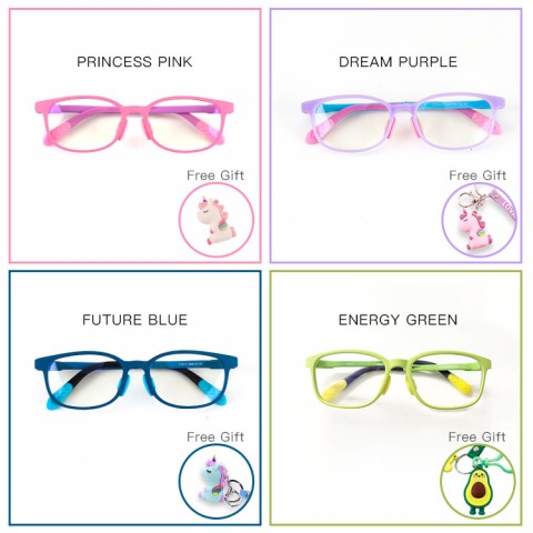 Unicorn color series children anti-blue light glasses