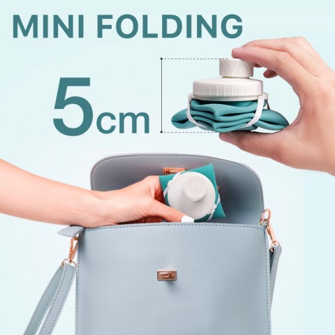 Large capacity folding eco-friendly silicone water bottle