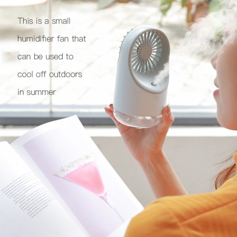 Multifunctional humidifying fan USB mini spray fan with LED night light