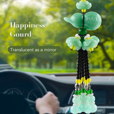 Green Jade Car Pendant Decoration House Door Window Charm Hanging Pendant