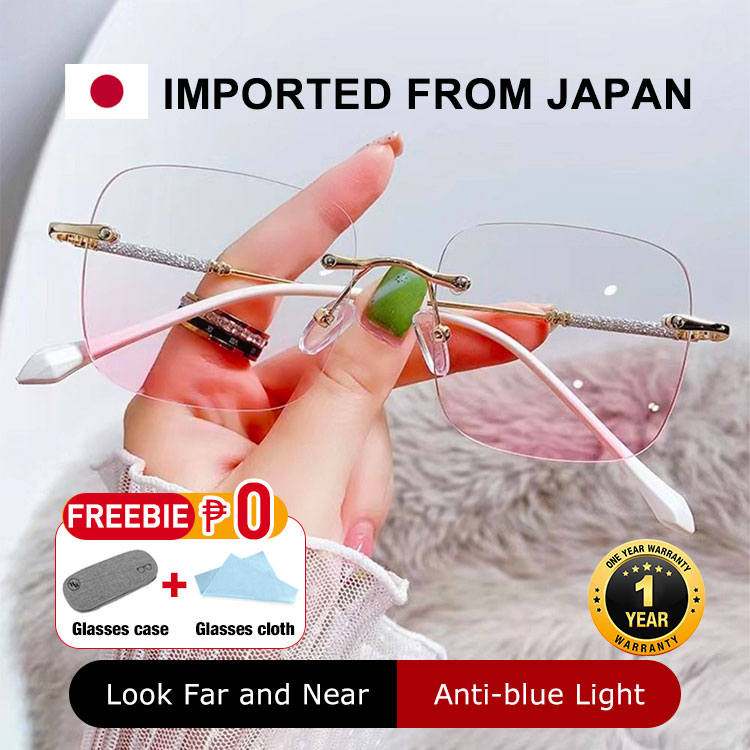 One Year Warranty-Japan Fashion Blush Diamond Cutting Diamond Reading Glasses-suitable for all face shapes 