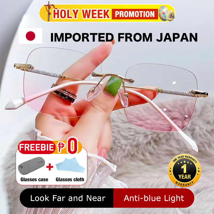 Holy Week Promotion to save 200pesos - Japan Fashion Blush Diamond Cutting Diamond Reading Glasses - suitable for all face shapes - One Year Warranty
