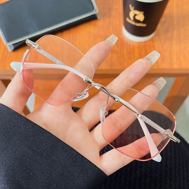 One Year Warranty-Japan Fashion Blush Diamond Cutting Diamond Reading Glasses-suitable for all face shapes 